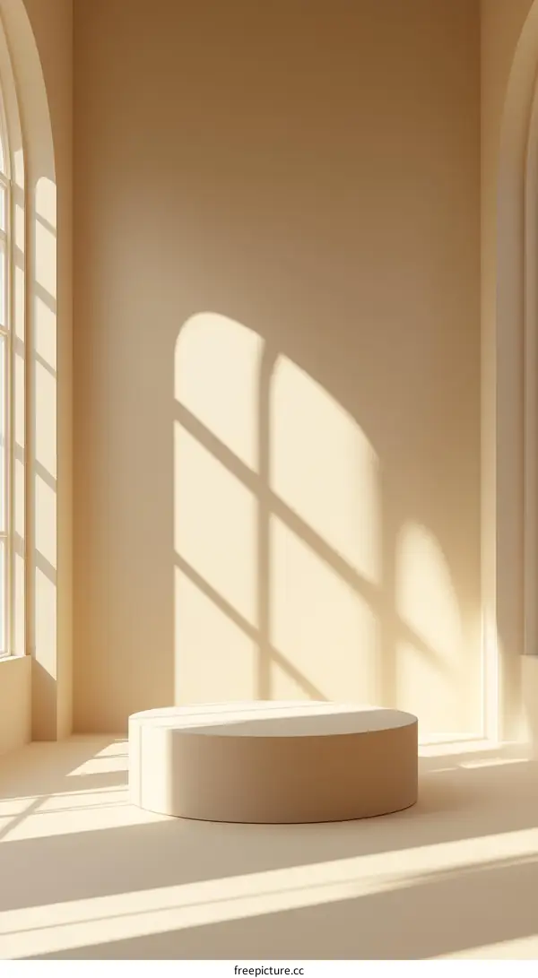Beige Minimalist Product Display Stage