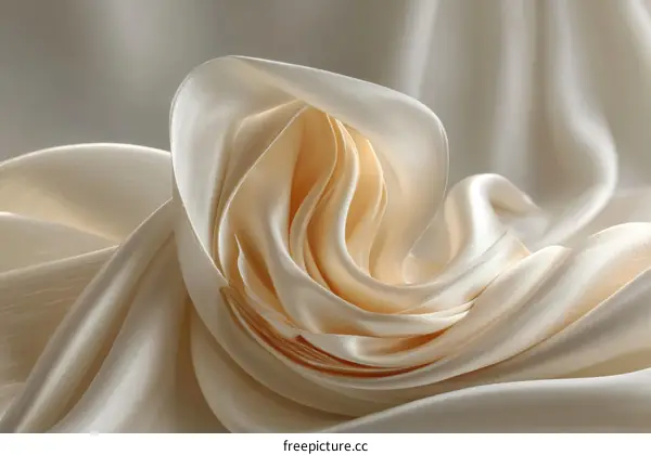 Elegant Flow of Beige Satin Fabric