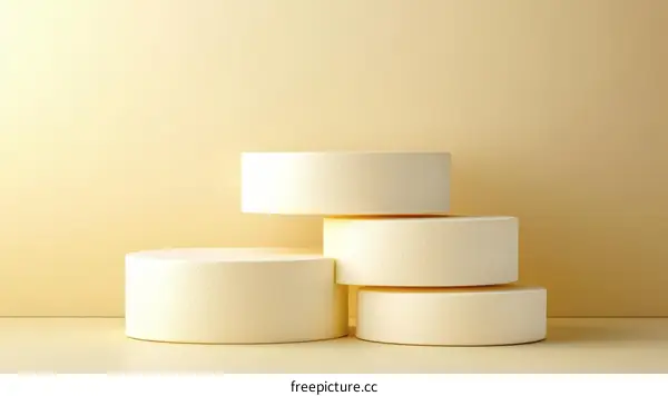 Creamy Pastel Display Podiums