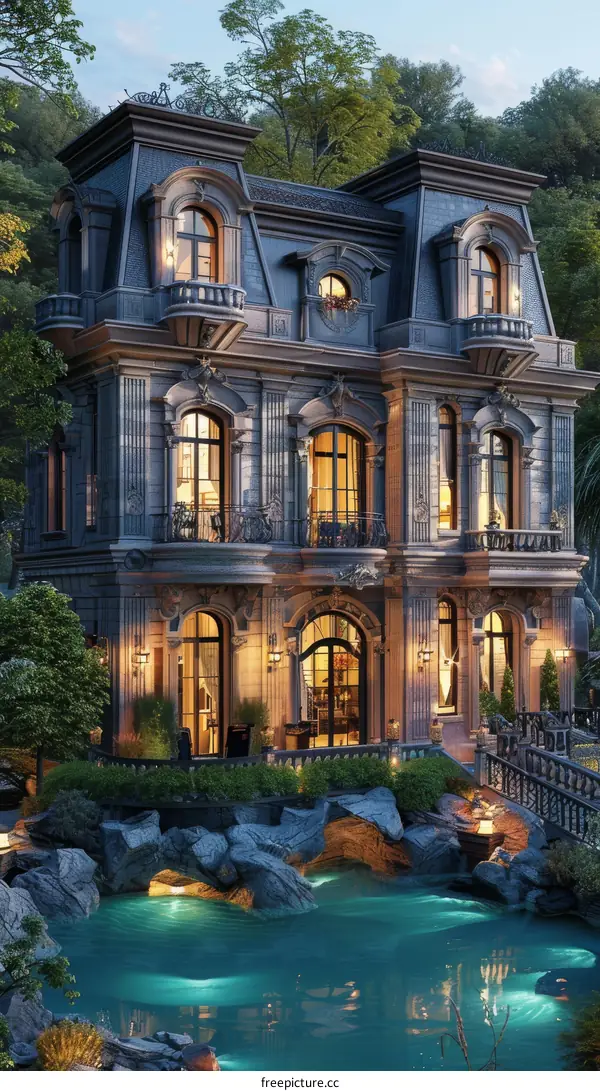 European-style villa with a beautiful natural environment