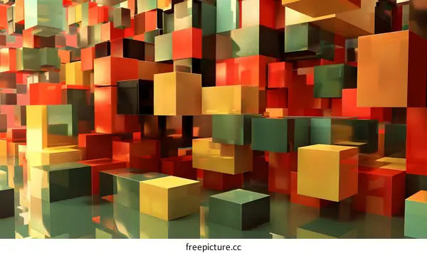 Abstract Colorful Cubes Background