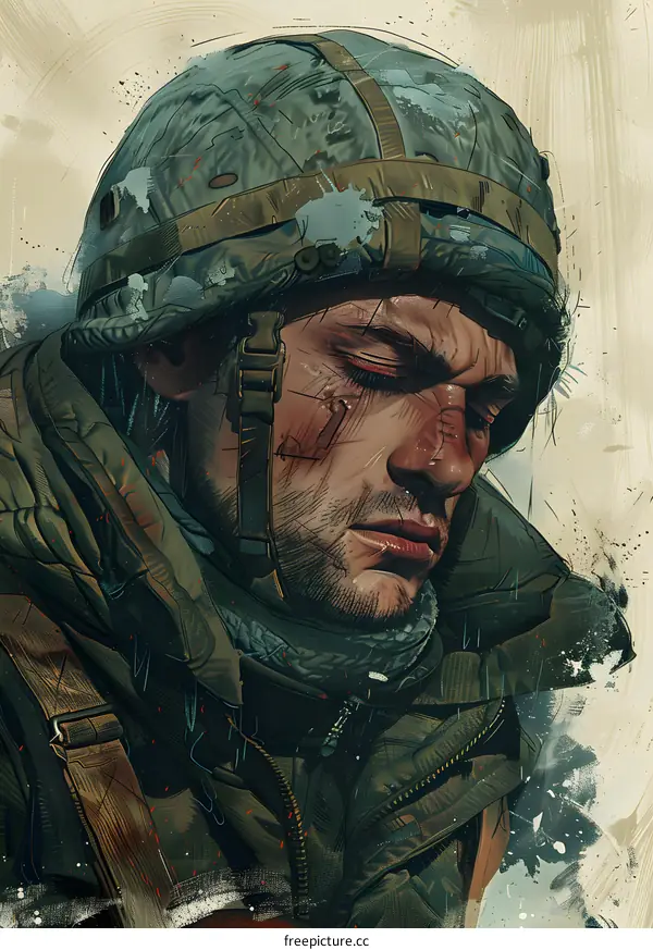 The Soldier Portrait Painting Illustration