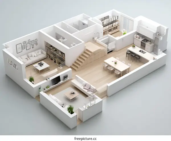 Modern Apartment Floor Plan Illustration