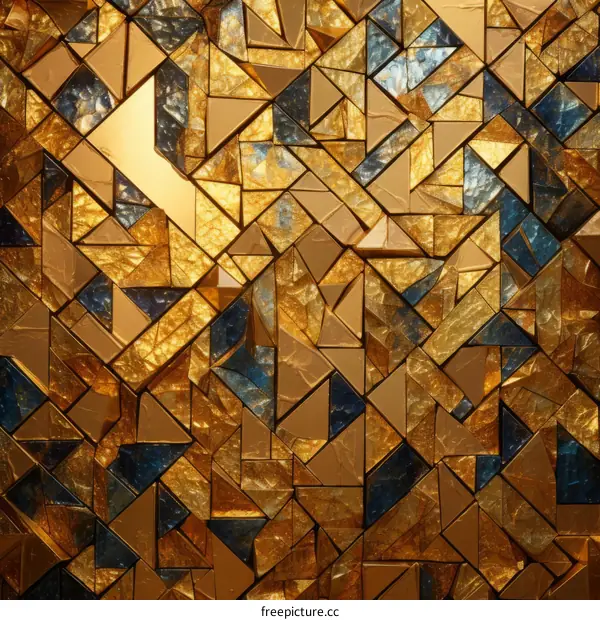 Blue and gold geometric pattern