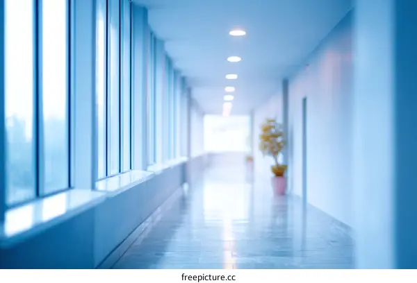 Modern Office Corridor with Natural Light