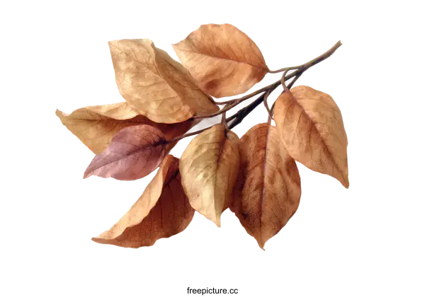 [Transparent Background PNG]Dried Autumn Leaves Arrangement on White Background