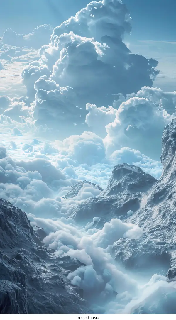 Majestic Clouds Above Mountain Peaks
