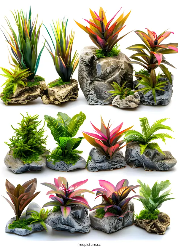 Artificial plants for aquarium decoration