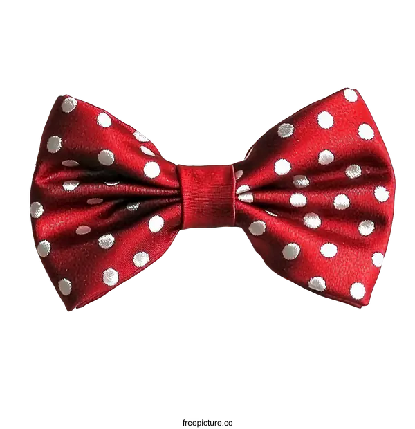 [Transparent Background PNG]Red Bow Tie with White Polka Dots