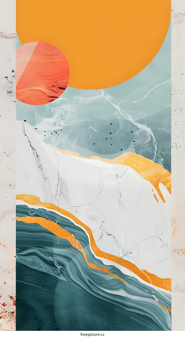 Abstract Art Background With Blue Yellow and White Colors