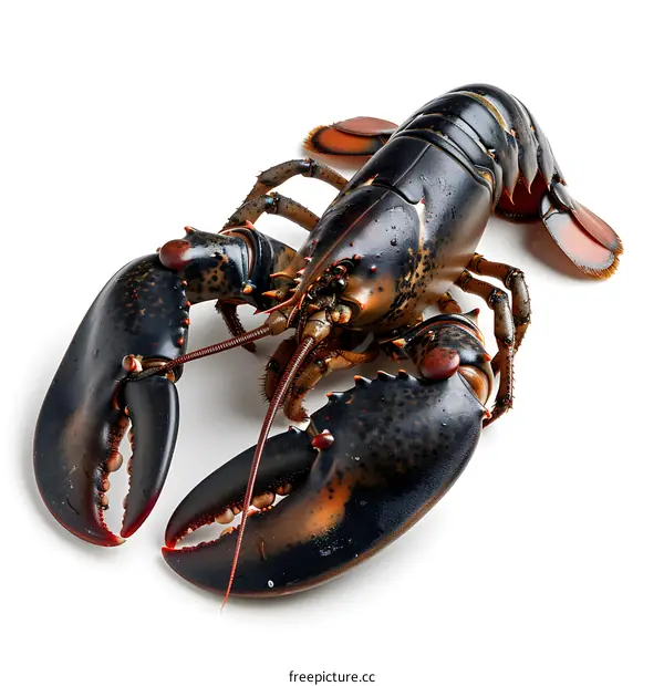 Live Lobster on White Background
