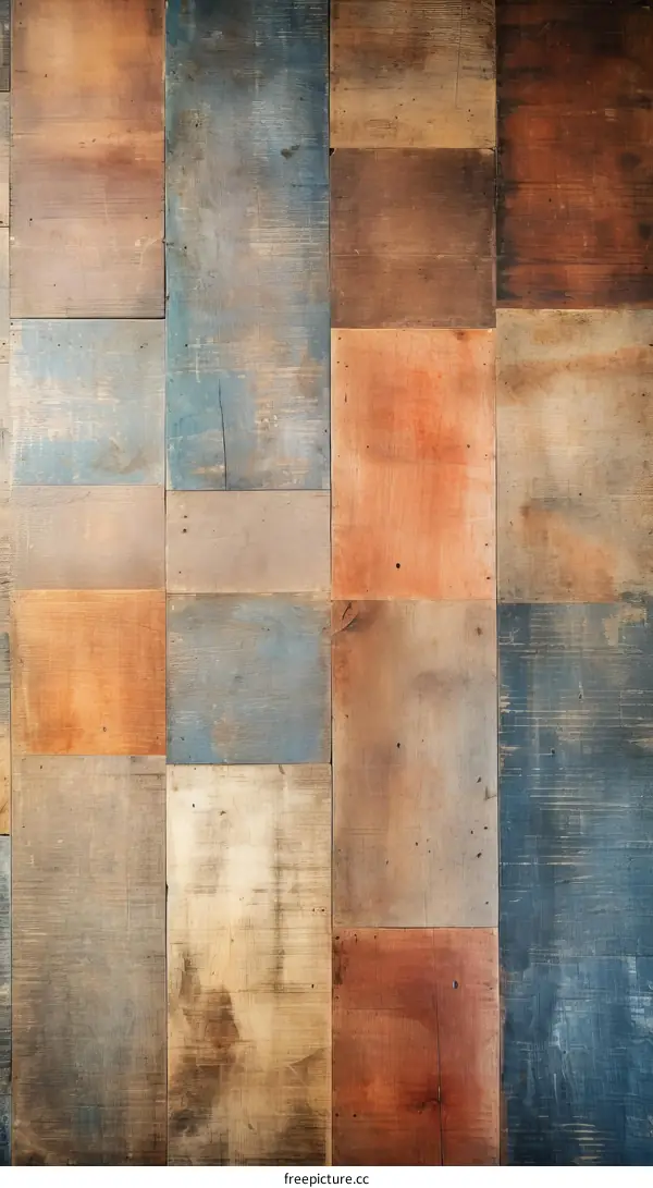 Multicolored wooden wall background texture