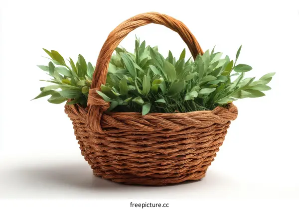 Rustic Woven Basket with Greenery