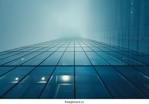 Modern glass skyscraper reaching for the sky