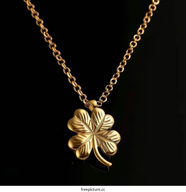 Gold Four Leaf Clover Pendant Necklace