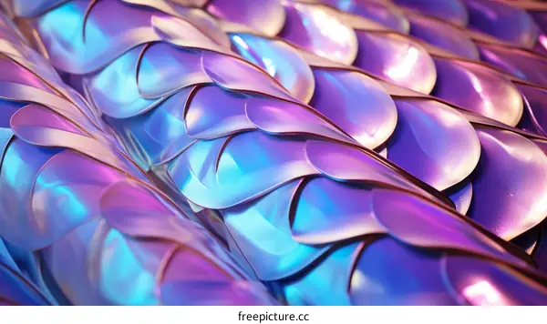 Shimmering Fish Scales in Blue, Green, and Purple