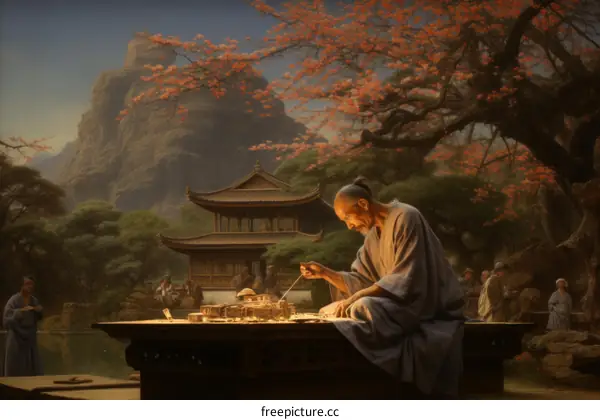 A Solitary Figure Lost in Contemplation