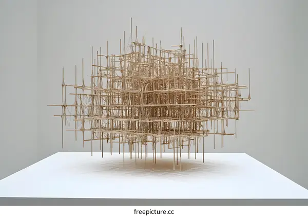 Wooden Stick Sculpture Abstract Art Modern Design
