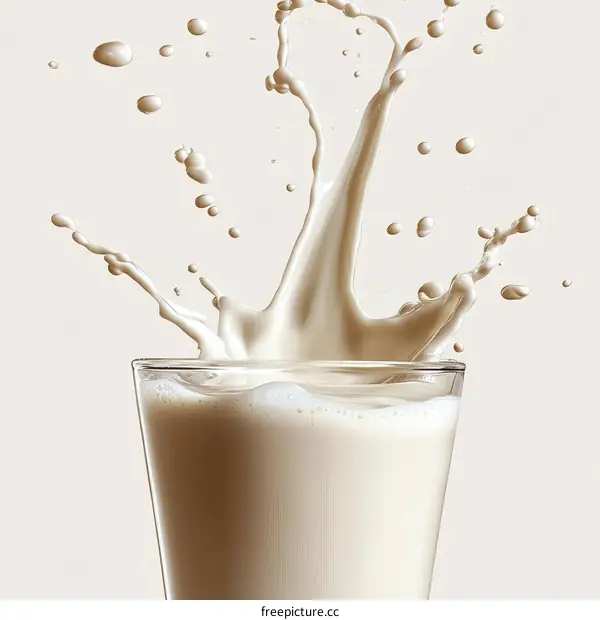 Milk Splash in Glass Close-up