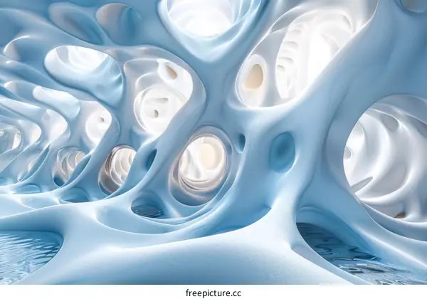 Blue and White Alien Architecture