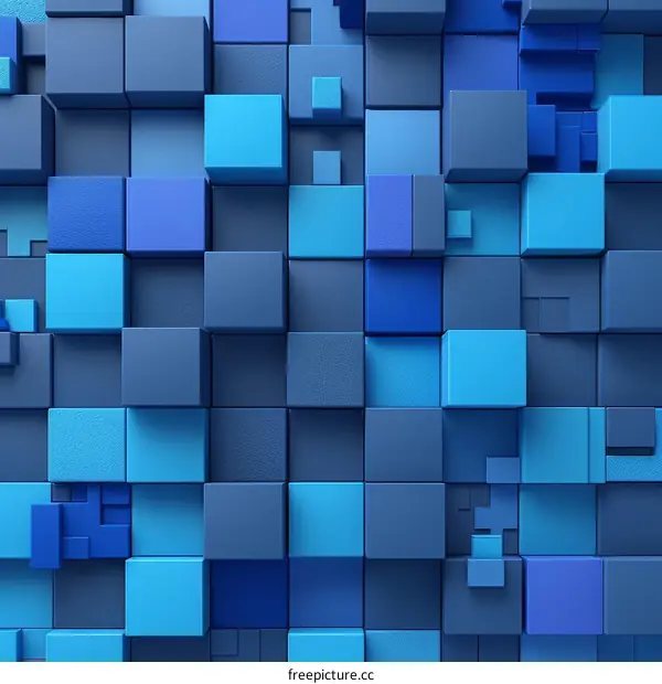 Blue 3D cubes background