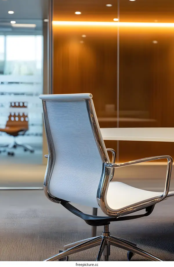 White Office Chair in Modern Office Space