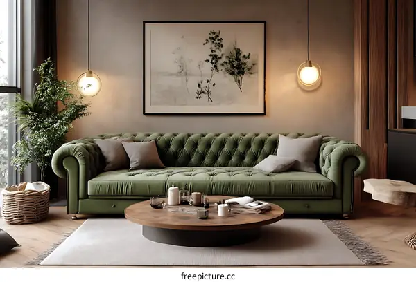 Modern Green Sofa Living Room Interior Design