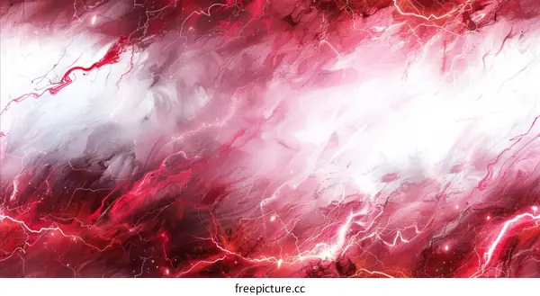 Red and white abstract painting