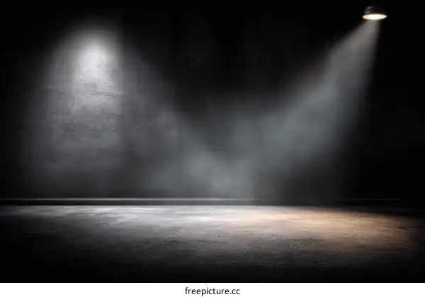 Dark Studio Empty Stage with Spotlights