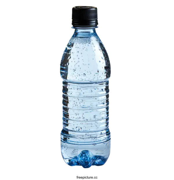 [Transparent Background PNG]Close up of a Blue Plastic Water Bottle