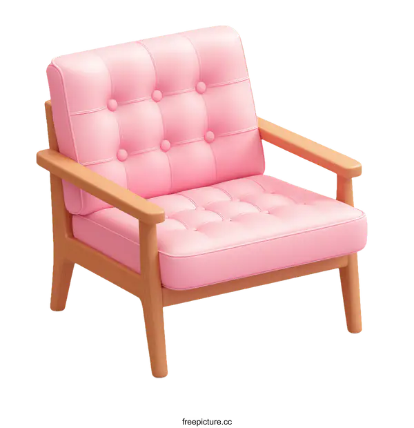 [Transparent Background PNG]Pink Modern Armchair Illustration