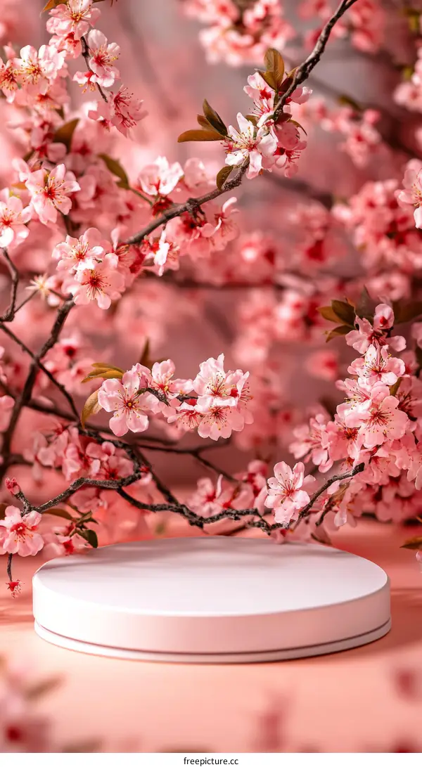 Pink Cherry Blossom Display Stand