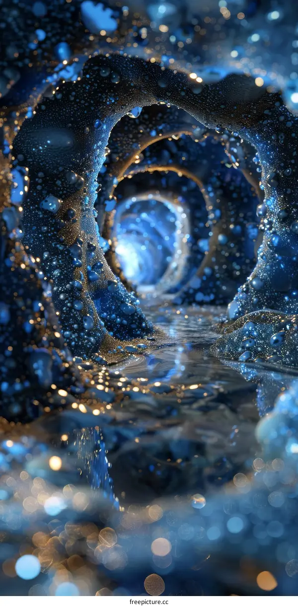 Water flowing through a tunnel