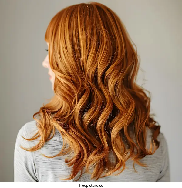 Red Hair Woman Back View