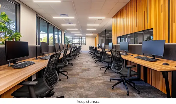 Modern Office Workspace with Workstations