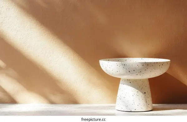 Stylish Terrazzo Bowl Against a Light Peach Background
