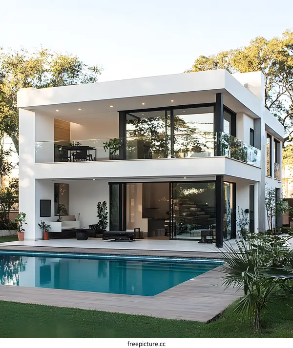 Modern Two Storey House with Swimming Pool