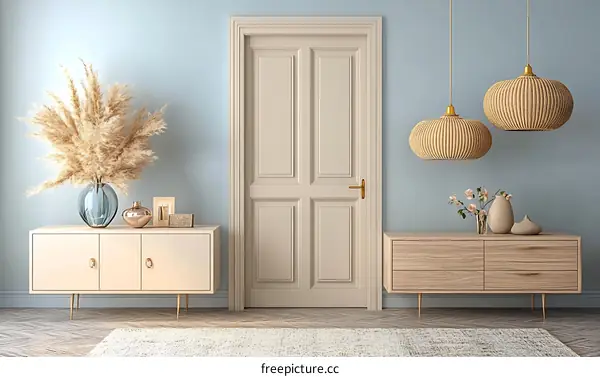 Modern Entryway Decor with Warm Tones