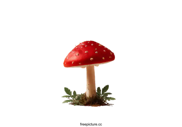 [Transparent Background PNG]Red Poisonous Mushroom Isolated on White Background
