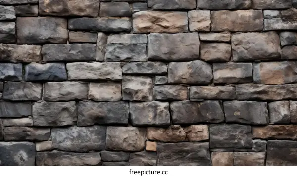 Dark Weathered Stone Wall Texture Background
