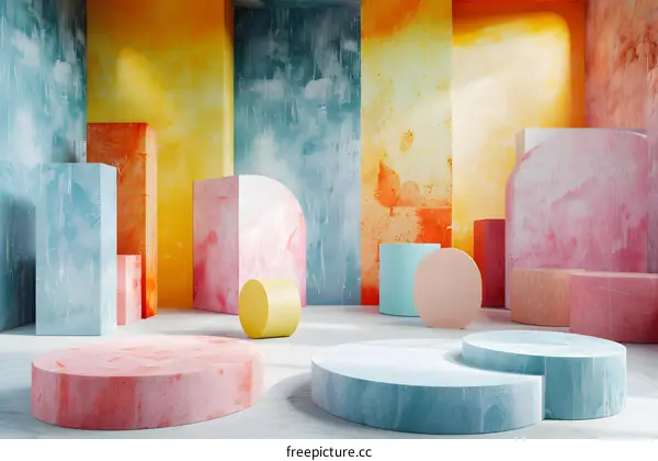 Still life with geometric shapes