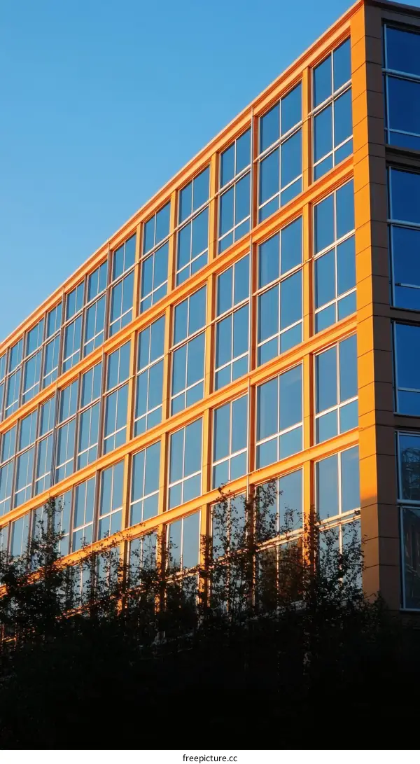 Modern Orange Office Building Exterior