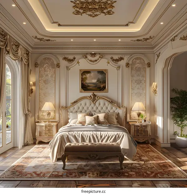European-style luxury bedroom
