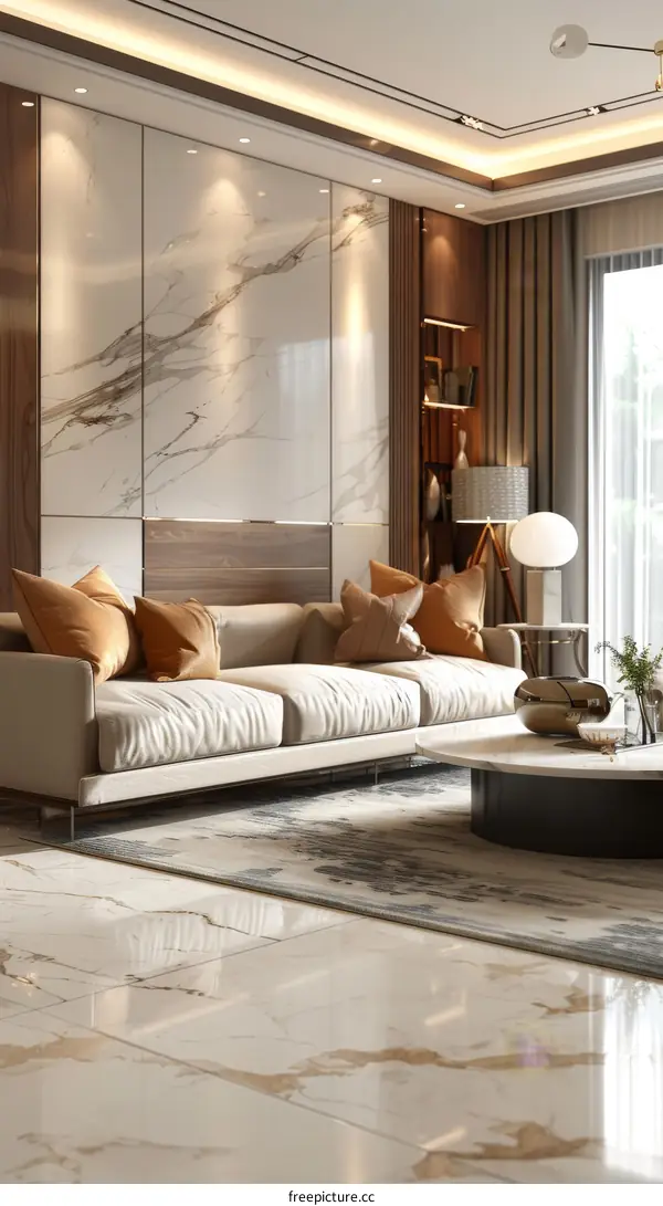 Modern Minimalist Living Room with Warm Atmosphere