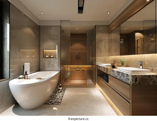 Luxury Modern Bathroom Design Illustration