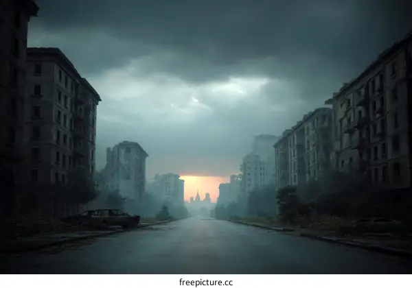 Abandoned Cityscape at Dawn