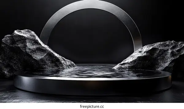 Modern Minimalist Product Display with Rocks