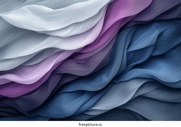 Wavy Fabric with Lavender, Blue, and Gray Colors