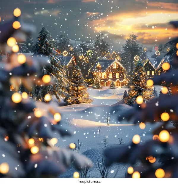 Christmas village in the mountains