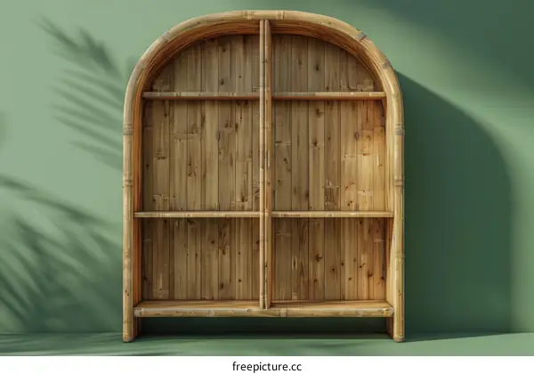 Retro Rattan Arch Shelf